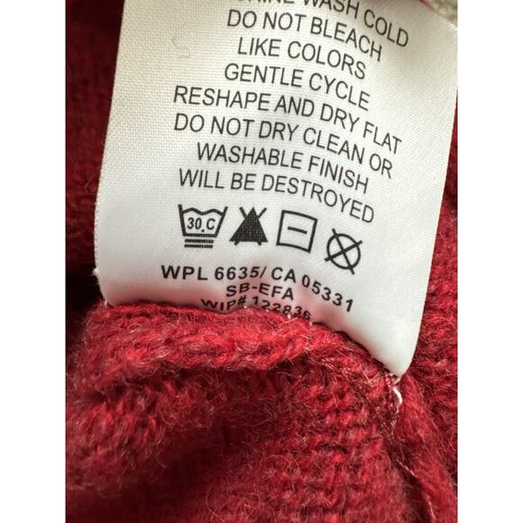 Wool rich Woolrich Wool Quarter Zip Sweatshirt Pullover Red Men’s Large - Picture 5 of 5